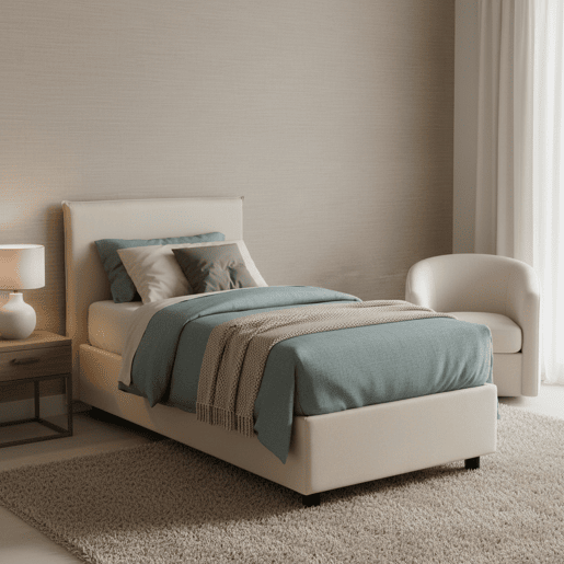 Cama de solteiro de tecido