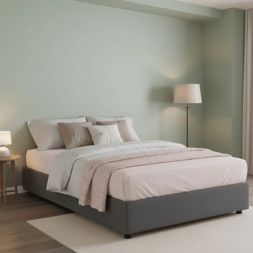 Cama quadrada e meia de tecido