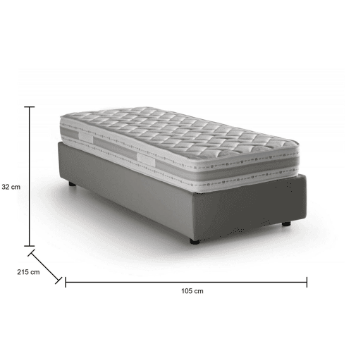 Cama de solteiro de tecido