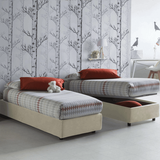 Cama de solteiro de tecido