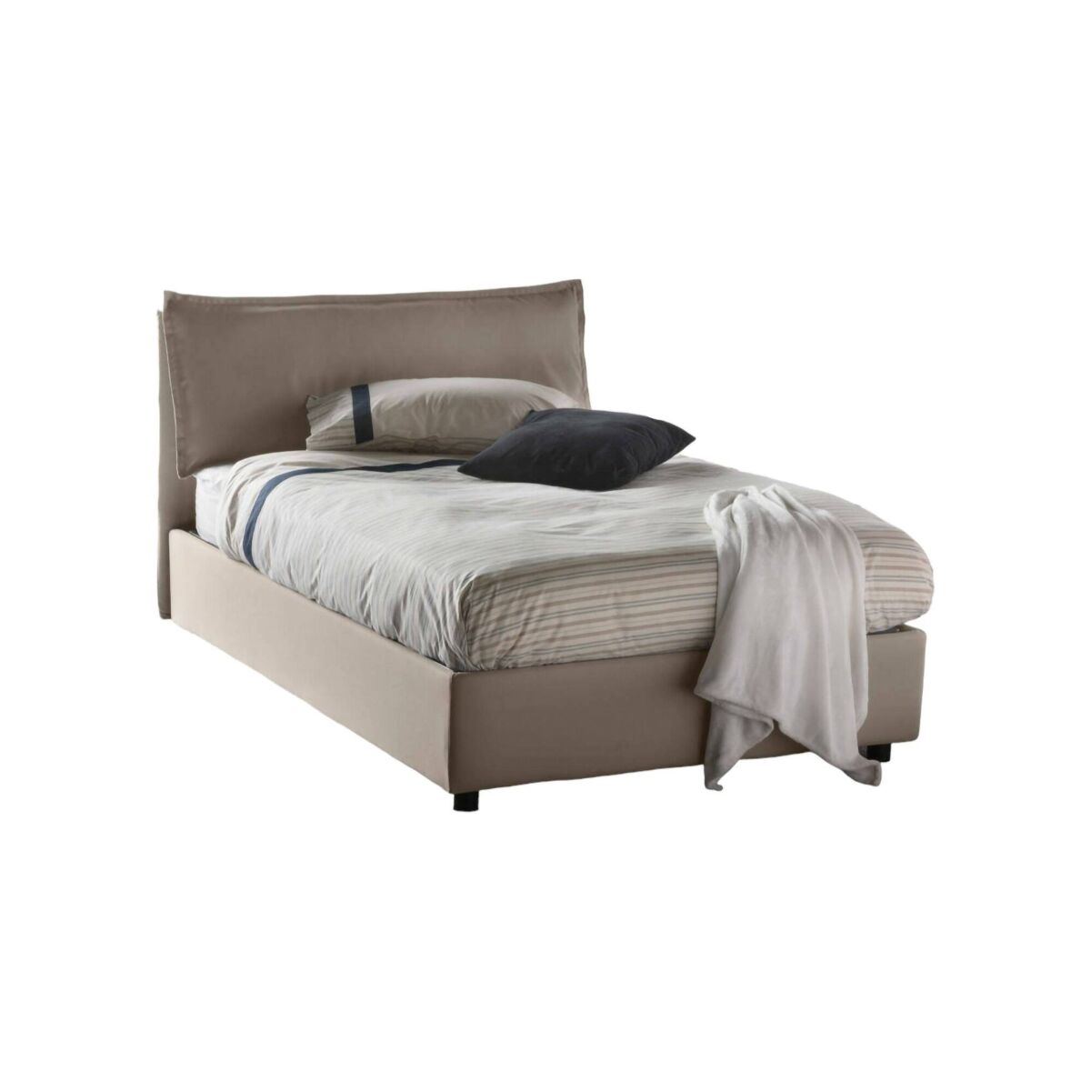 Cama quadrada e meia de tecido 135x215 Marrón