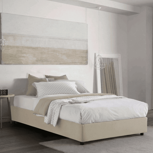 Cama quadrada e meia de tecido