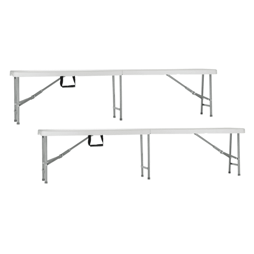 Pack de 2 bancos dobráveis u200Bu200Bpara catering branco 180x28x43cm Thinia Home