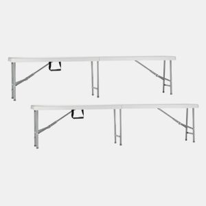 Pack de 2 bancos dobráveis u200Bu200Bpara catering branco 180x28x43cm Thinia Home