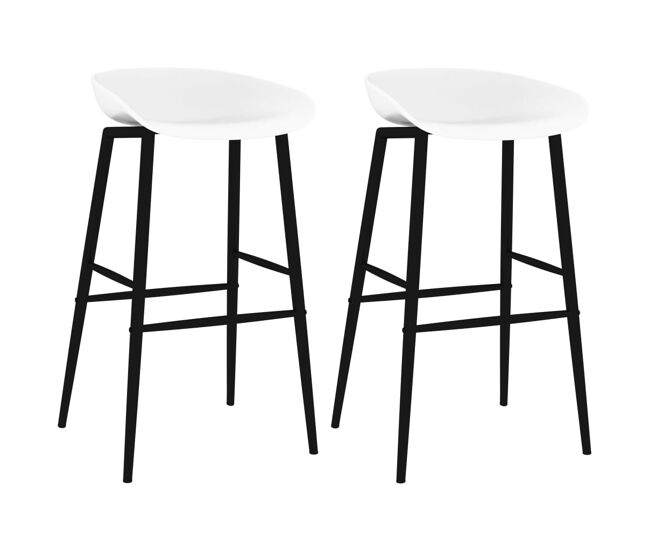 Vidaxl taburetes de cocina 2 unidades blanco