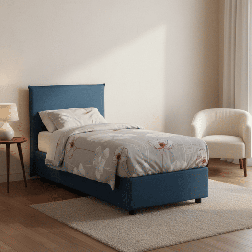 Cama de solteiro de tecido