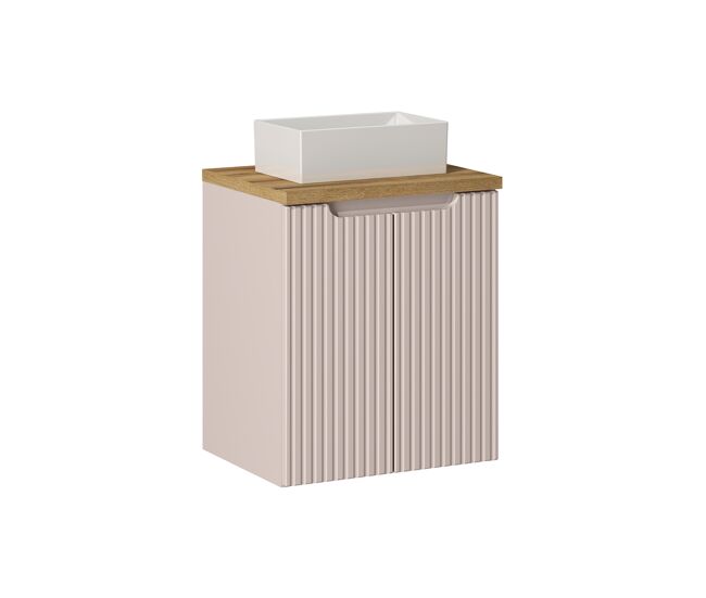 Mueble lavabo individual 50cm 2 puertas riva cachemira y madera