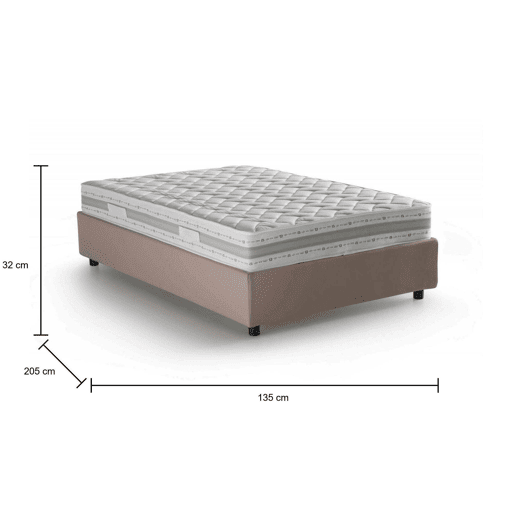 Cama quadrada e meia de tecido