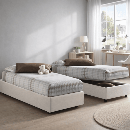 Cama de solteiro de tecido
