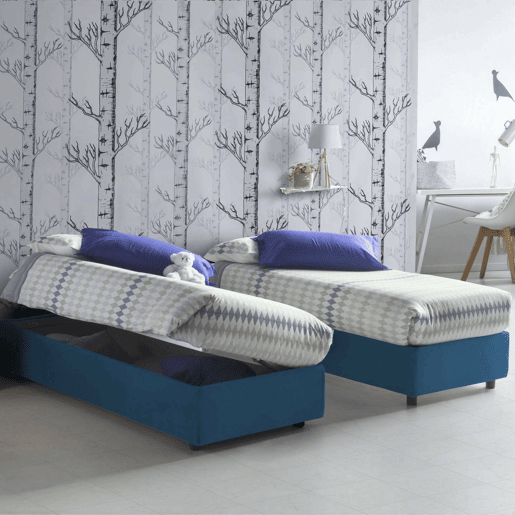 Cama de solteiro de tecido Cama de solteiro de tecido