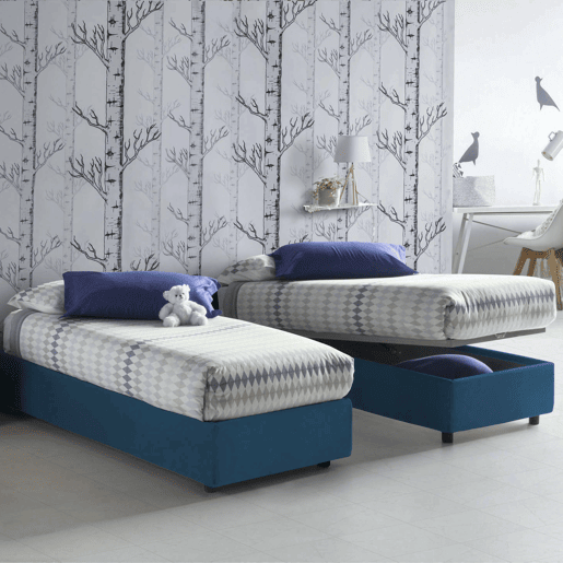 Cama de solteiro de tecido Cama de solteiro de tecido