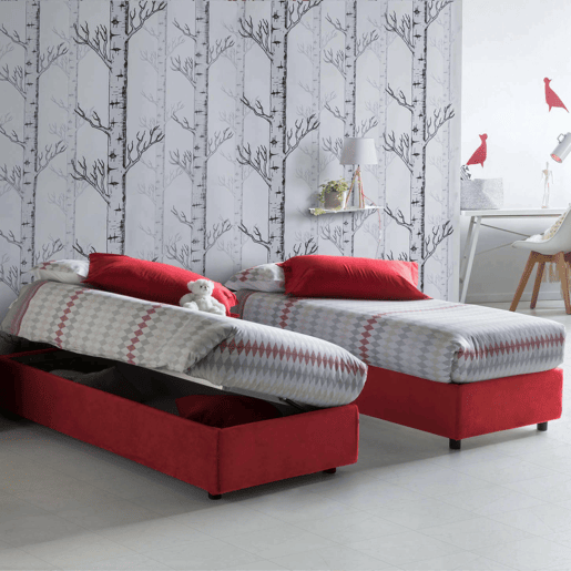Cama de solteiro de tecido Cama de solteiro de tecido
