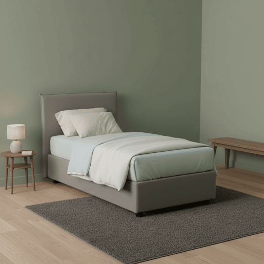 Cama de solteiro de tecido