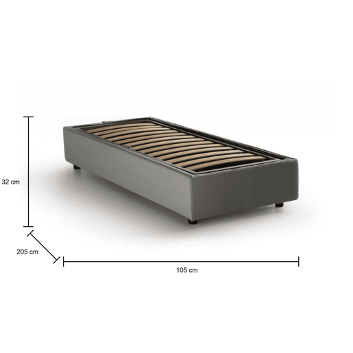 Cama de solteiro de tecido