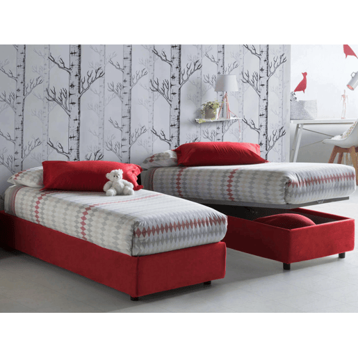 Cama de solteiro de tecido Cama de solteiro de tecido