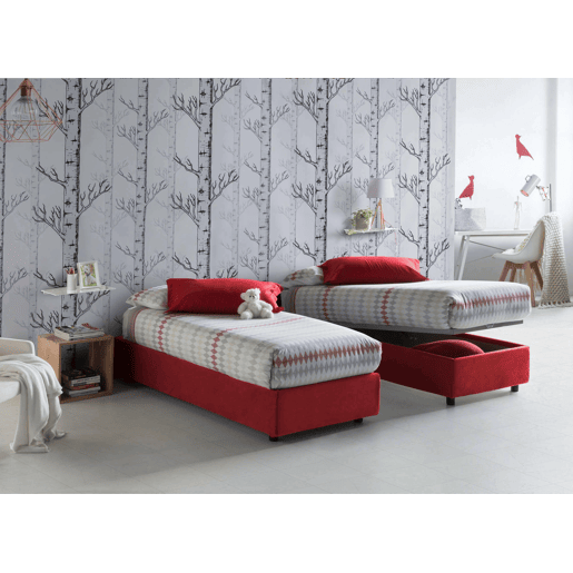 Cama de solteiro de tecido Cama de solteiro de tecido
