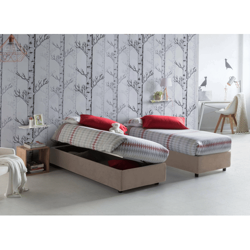 Cama de solteiro de tecido