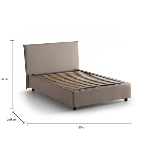 Cama quadrada e meia de tecido