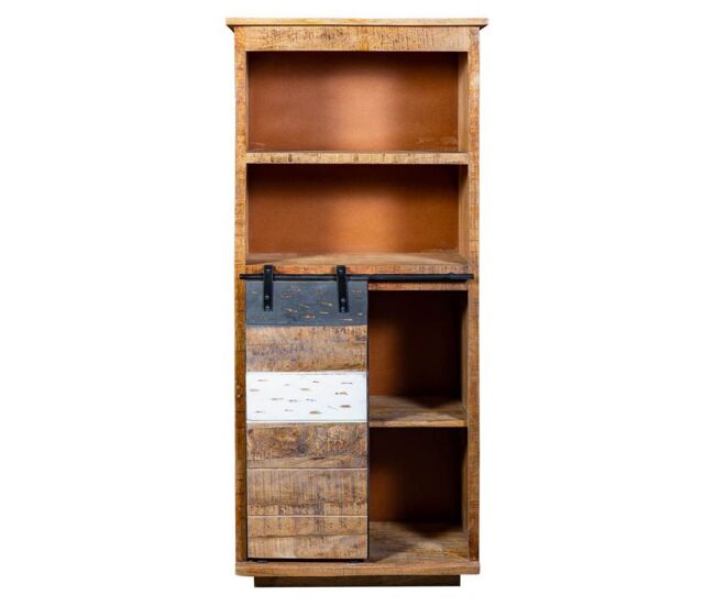 Estantería de madera y metal marrón 70x35x160