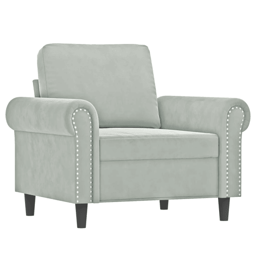 vidaXL Poltrona 60 cm veludo cinzento-claro vidaXL Poltrona 60 cm veludo cinzento-claro