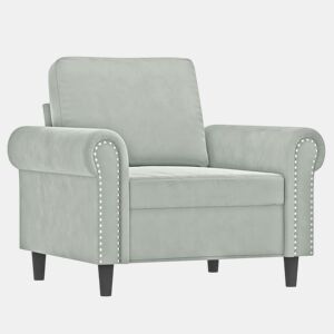 vidaXL Poltrona 60 cm veludo cinzento-claro