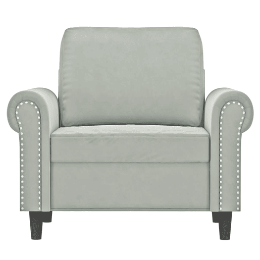 vidaXL Poltrona 60 cm veludo cinzento-claro vidaXL Poltrona 60 cm veludo cinzento-claro