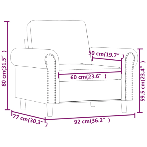 vidaXL Poltrona 60 cm veludo cinzento-claro vidaXL Poltrona 60 cm veludo cinzento-claro