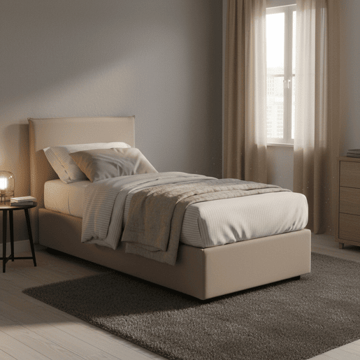 Cama de solteiro de tecido Cama de solteiro de tecido