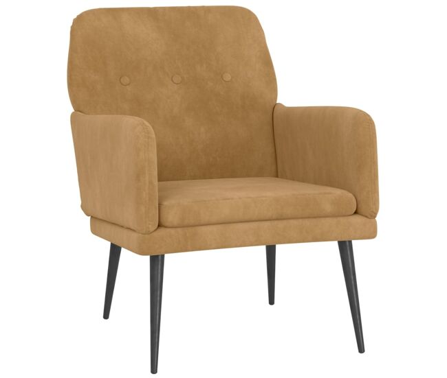 Vidaxl sillón de terciopelo marrón 62x79x79 cm