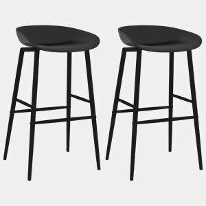 vidaXL Cadeiras de bar 2 pcs preto