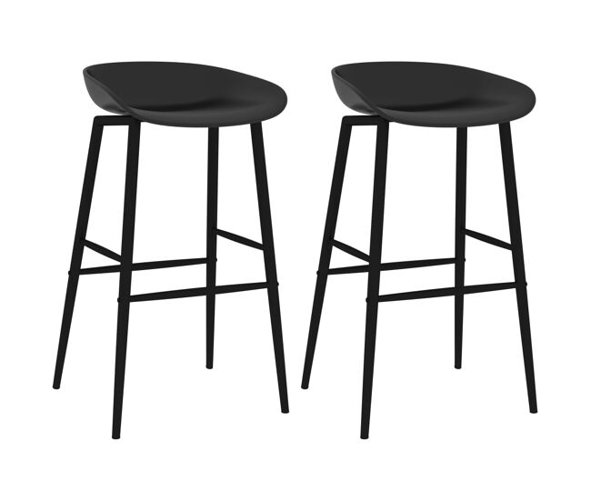 Vidaxl taburetes de cocina 2 unidades negro