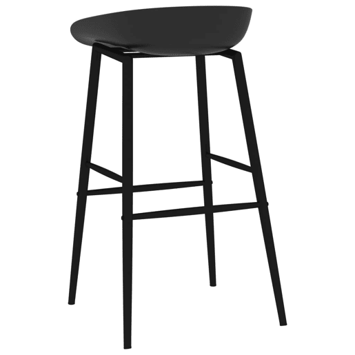 vidaXL Cadeiras de bar 2 pcs preto