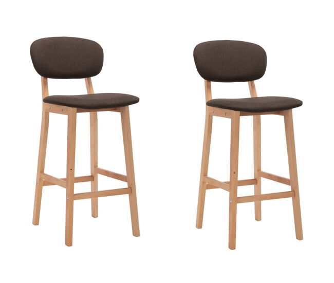 Vidaxl taburetes de cocina 2 unidades tela marrón