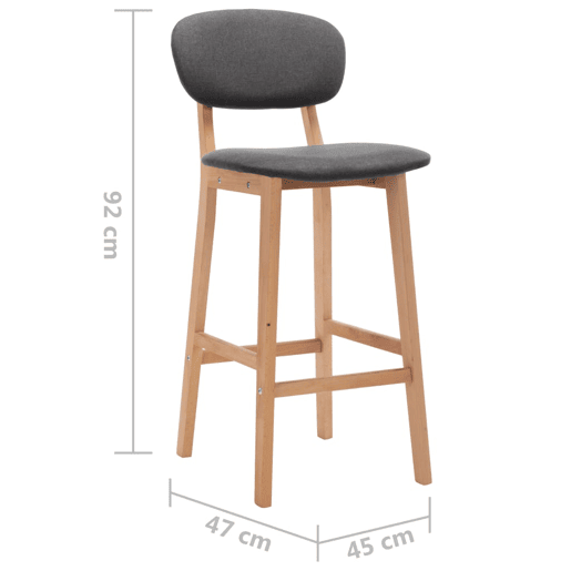 vidaXL Bancos de bar 2 pcs tecido cinzento-escuro
