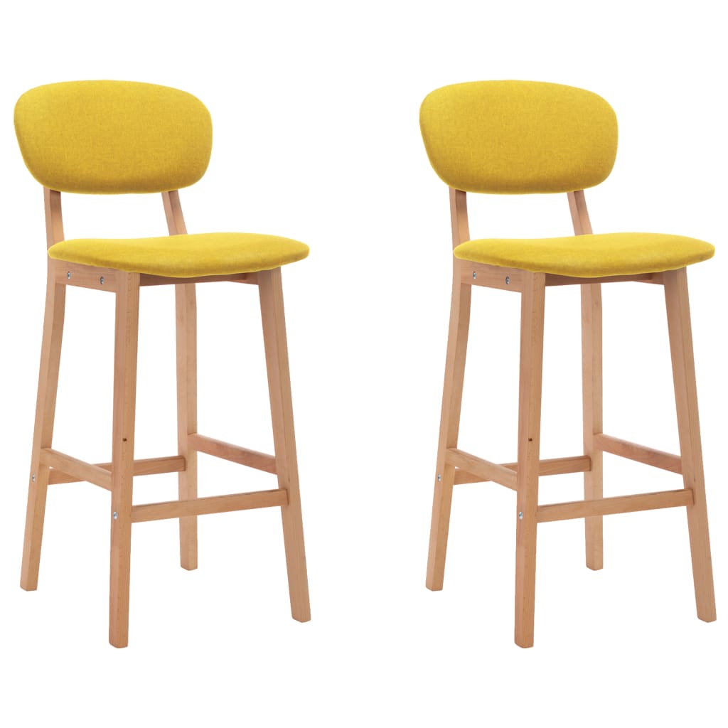 Vidaxl taburetes de cocina 2 unidades tela amarillo mostaza