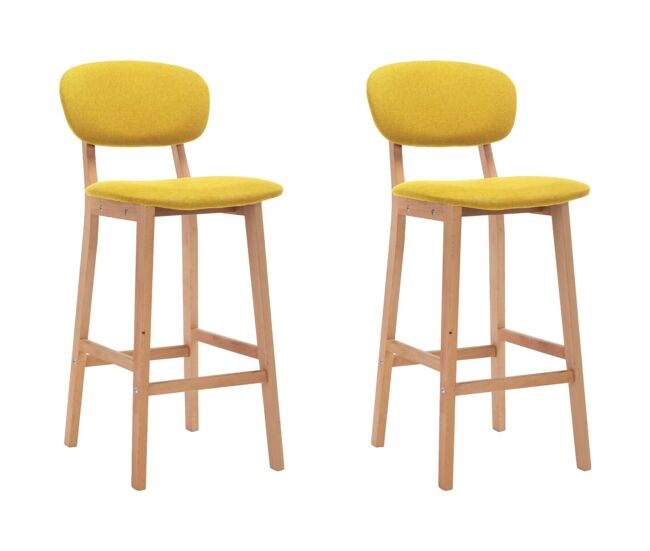 Vidaxl taburetes de cocina 2 unidades tela amarillo mostaza