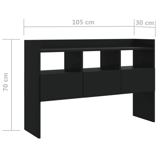 vidaXL Aparador 105x30x70 cm derivados de madeira preto vidaXL Aparador 105x30x70 cm derivados de madeira preto