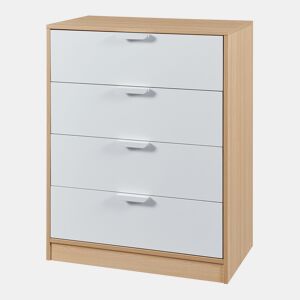 Aparador Varkaus com 4 gavetas MDF 90x70x40 cm - CarvalhoBranco en.casa.