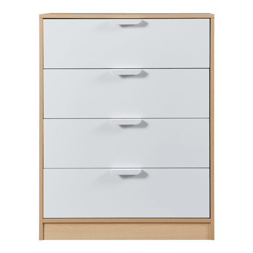 Aparador Varkaus com 4 gavetas MDF 90x70x40 cm - CarvalhoBranco en.casa.