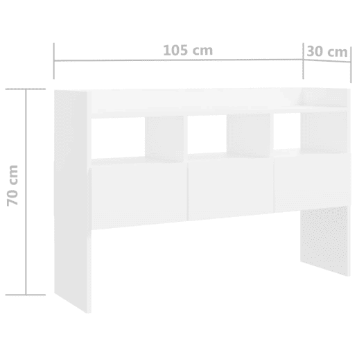 vidaXL Aparador 105x30x70 cm derivados de madeira branco