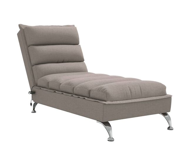 Vidaxl sofá diván de masaje con cojines de tela gris taupe