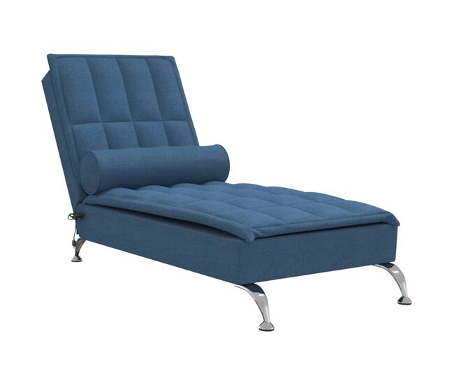 Vidaxl sofá diván de masaje con cojín de tela azul