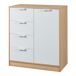 Aparador Varkaus con 4 cajones + 1 puerta MDF 80 Aparador Varkaus con 4 cajones + 1 puerta MDF 80 Natural/ Blanco