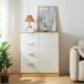 Aparador Varkaus con 4 cajones + 1 puerta MDF 80 Aparador Varkaus con 4 cajones + 1 puerta MDF 80 Natural/ Blanco