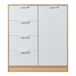 Aparador Varkaus con 4 cajones + 1 puerta MDF 80 Aparador Varkaus con 4 cajones + 1 puerta MDF 80 Natural/ Blanco