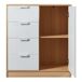 Aparador Varkaus con 4 cajones + 1 puerta MDF 80 Aparador Varkaus con 4 cajones + 1 puerta MDF 80 Natural/ Blanco