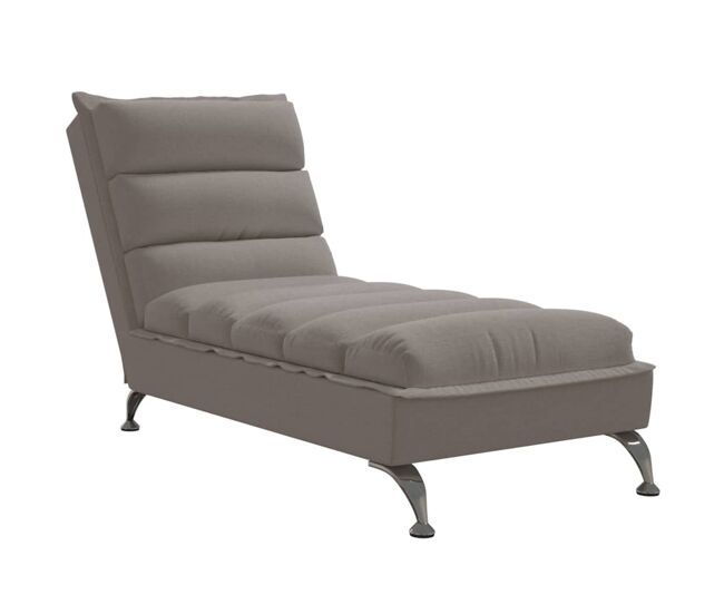 Vidaxl sofá diván con cojines tela gris taupe