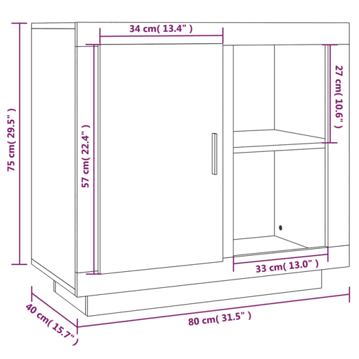 vidaXL Aparador 80x40x75 cm cinzento sonoma