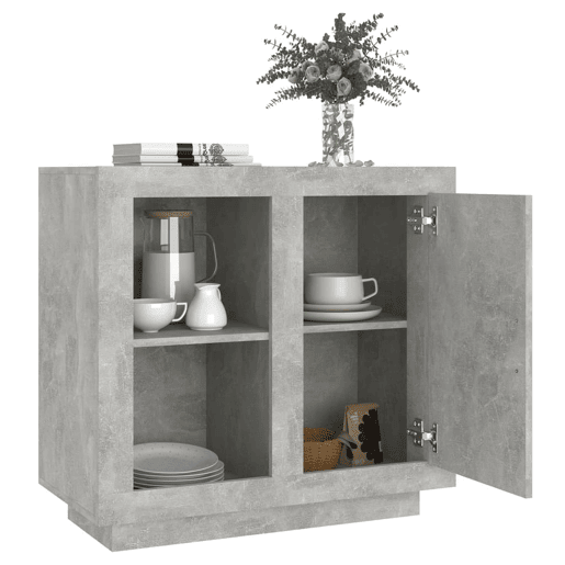 vidaXL Aparador 80x40x75 cm cinza cimento vidaXL Aparador 80x40x75 cm cinza cimento