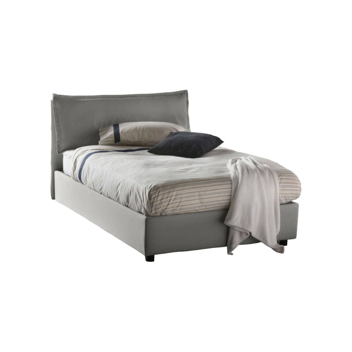 Cama quadrada e meia de tecido 135x215 Gris
